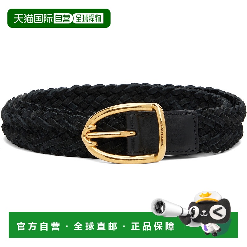 1h可退 潮奢 Tom Ford 汤姆 福特 男士 黑色 Woven Suede Angled