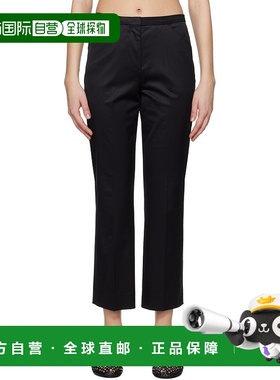 1h可退 潮奢 TOTÊME 女士 黑色 Cropped Straight 长裤 252WRB024