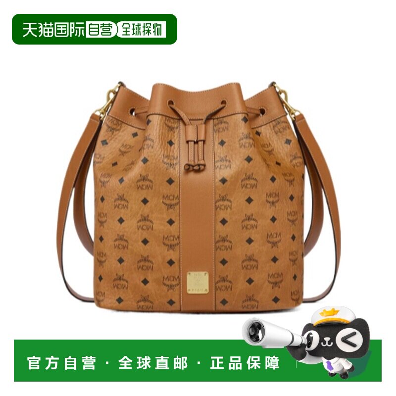 MCM 女士斜挎包 MWDGSDU02CO SS2026 棕色 Dessau 女包抽绳单肩包
