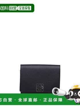 LOEWE 女士钱包 C821TR2X161100 SS2025 黑色 ANAGRAM TRIFOLD WA