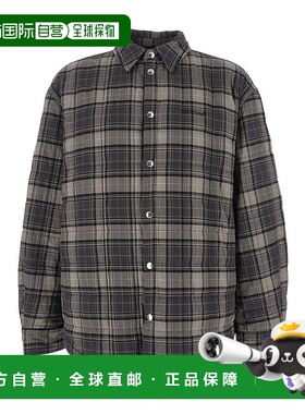 1h可退 潮奢 off-white 男士 米白色格紋紐扣襯衫 OMES01AF25FAB0