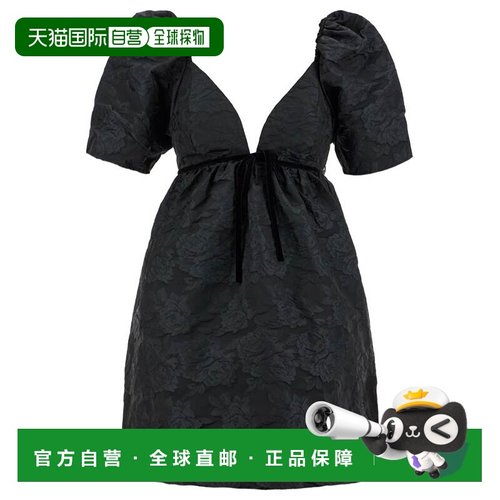 GANNI 女士连衣裙 F9652099 AW2024 黑色 mini jacquard dress in