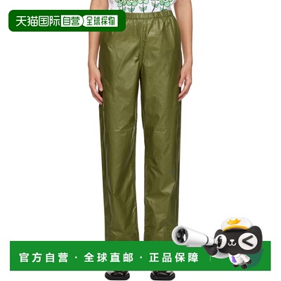潮奢 GANNI 甘尼 女士 绿色长裤 F7710 舒适时尚