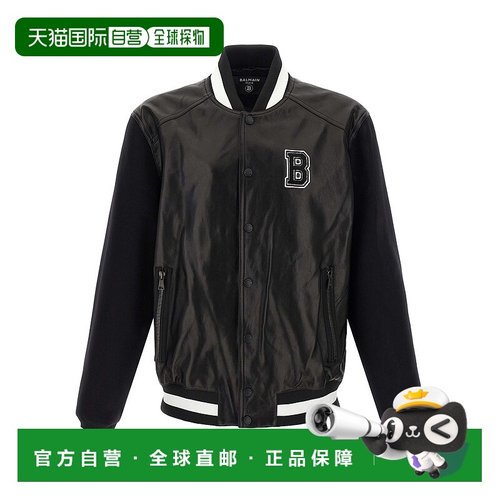 BALMAIN 男士夹克 FH1TF995MH22EAP AW2025 黑色 Bomber in pelle