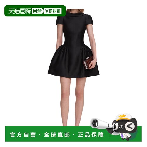 1h可退 SELF-PORTRAIT 女士连衣裙 PF26097SB AW2026 黑色 塔夫绸