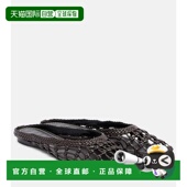 潮奢 舒适时尚 Staud Otto 1h可退 brown棕色 女士 编织皮质凉拖