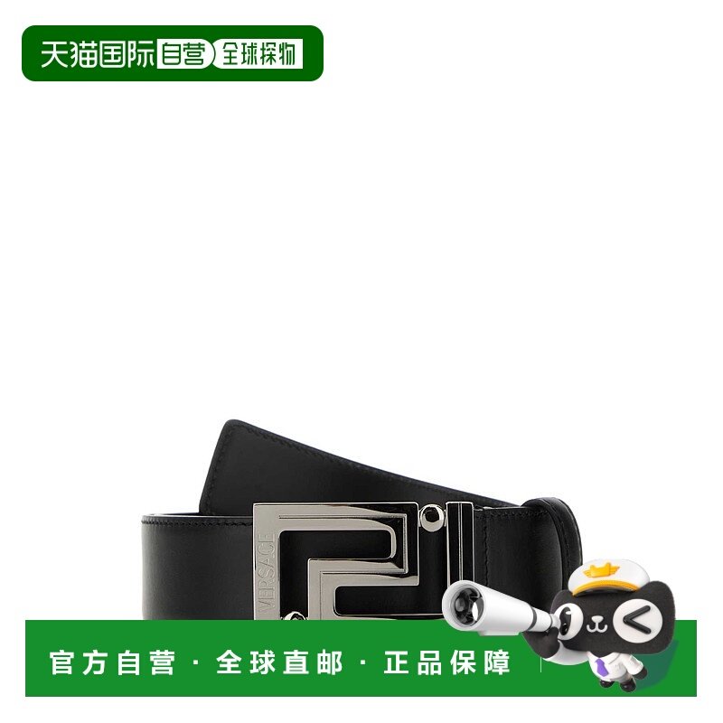 VERSACE 男士腰带 1013861DVTP11B00E CO 黑色 Black leather bel