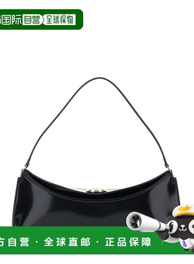 1h可退 潮奢 Jacquemus 女士 'Le Calisso' 黑色雕刻按扣皮革肩包