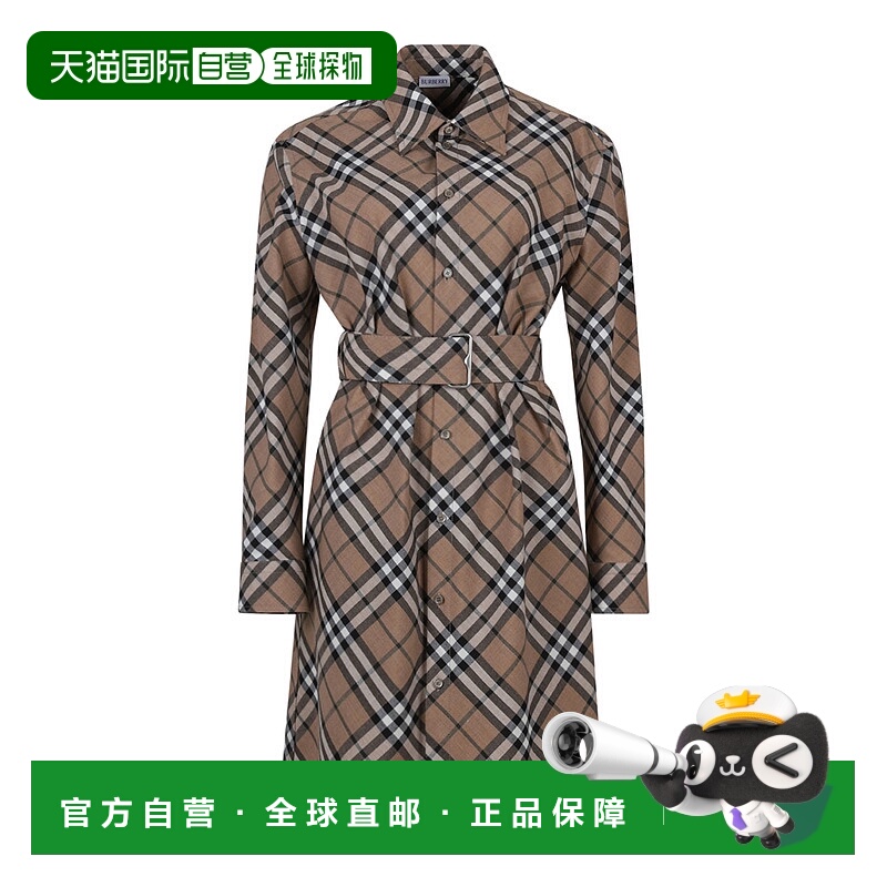 1h可退 潮奢 Burberry 巴宝莉 女士 束带衬衫式连衣裙 80950801