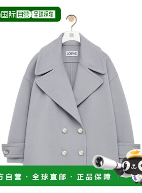 LOEWE 女士外套 S359Y01XBR1120 AW2025 灰色 羊毛卵石色豌豆大衣