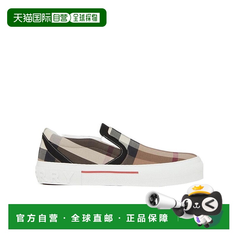 1h可退 BURBERRY 男士运动鞋 80567621 SS2024 白色 格纹低帮板鞋