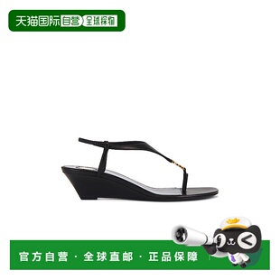 Laurent Saint 圣罗兰 女士 82527 1h可退 徽标图案坡跟凉鞋 潮奢