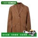 棕色 MAX 单排扣麂皮夹克 9441015106001 SS2025 MARA 女士西服
