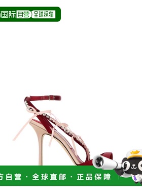 1h可退 潮奢 Jimmy Choo 周仰杰 女士 Lula 100 红色绸缎凉鞋 LUL