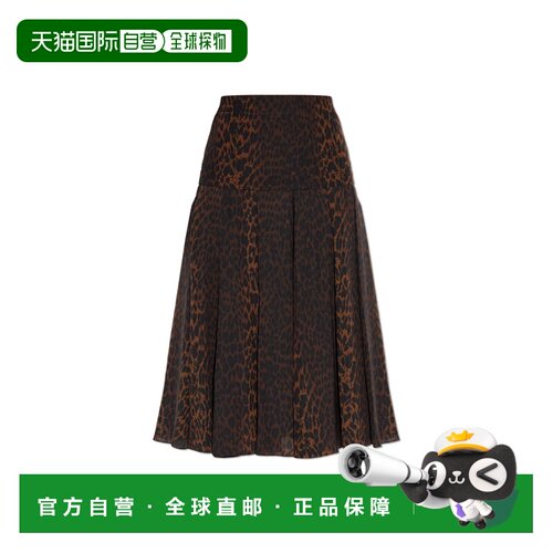 BALENCIAGA 女士半身裙 850671TSL712135 CO 棕色 Silk skirt豹纹