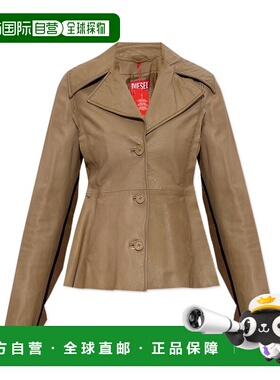 DIESEL 女士西服 A195270AJFT7CS AW2025 棕色 L-ATOYA 皮夹克