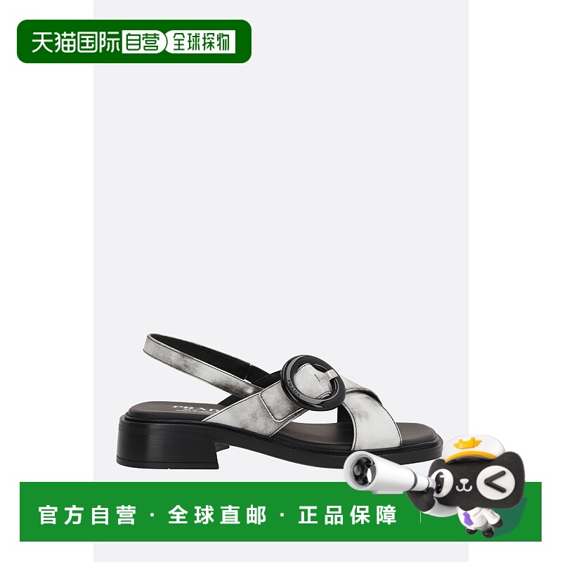 1h可退 潮奢 Prada 普拉达 女士 白色皮质凉鞋 1X962NF035P39