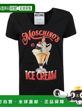 1h可退 奢淘 Moschino 徽标印花圆领T恤 女 A070905411555