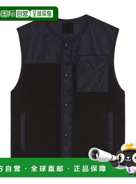 GIVENCHY 男士夹克 BM01821YFZ001 SS2024 黑色 圆领按扣马甲