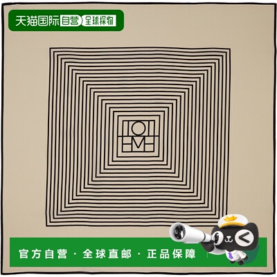1h可退 潮奢 TOTÊME 女士 米色 & 黑色 Centered Monogram Silk