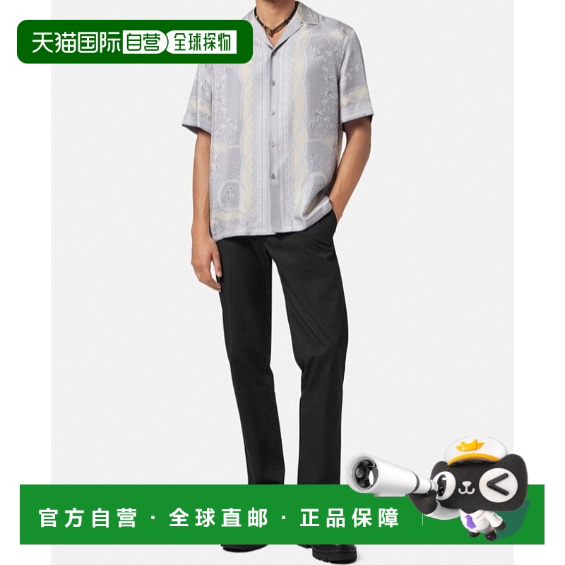 VERSACE 男士衬衫 10039261A113915E450 SS2025 白色范思哲短袖