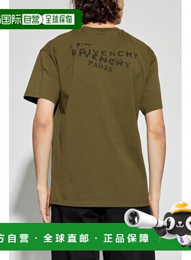 GIVENCHY 男士T恤 BM71NK3YSA305 CO 绿色 Regular Fit T-Shirt