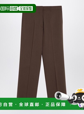 1h可退 潮奢 Miu Miu 缪缪 女士 棕色羊毛裤子 MP1897OOO17L4女装