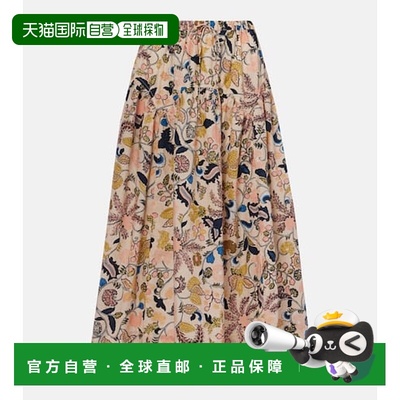 1h可退 潮奢 ULLA JOHNSON 女士 Rosen 花朵棉质长款半身裙a字裙