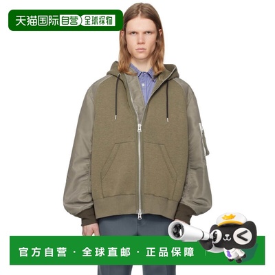 1h可退 潮奢 Sacai 男士 灰褐色 Sponge Sweat x Nylon Twill 连
