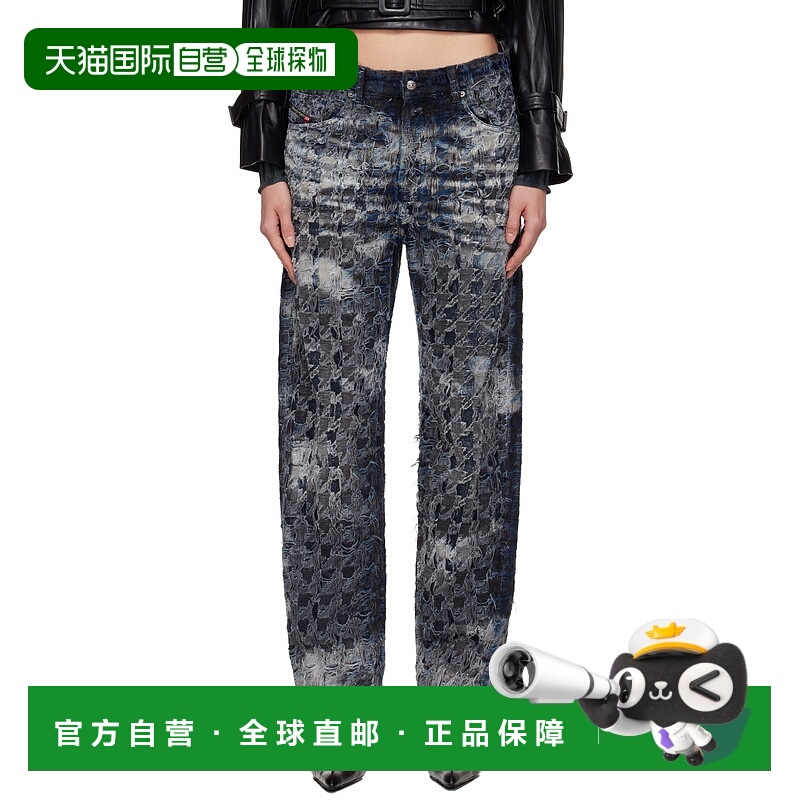 1h可退 潮奢 Diesel 迪赛 女士 蓝色 Relaxed Jeans 1980 D-eeper
