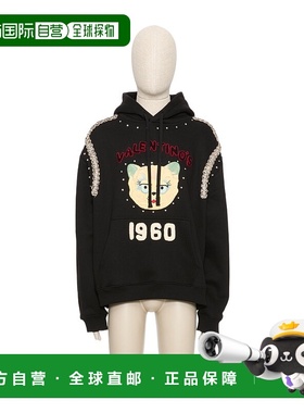 VALENTINO 男士卫衣 VMF28NB310NO AW2025 黑色 棉质连帽卫衣