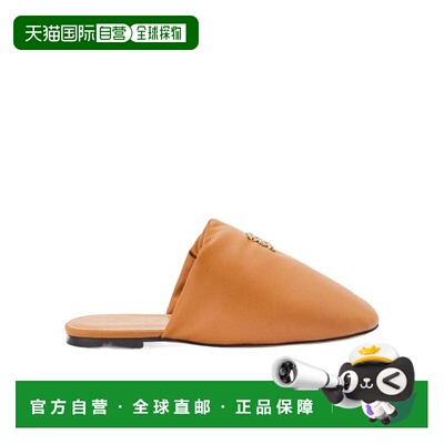LOEWE 女士凉鞋 L815379X562586 AW2022 棕色 Anagram 平底穆勒鞋
