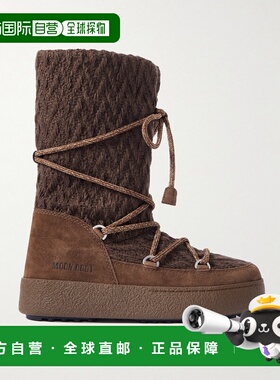1h可退 潮奢 moon boot 月亮靴 女士 + Guest 山羊皮边针织雪地靴