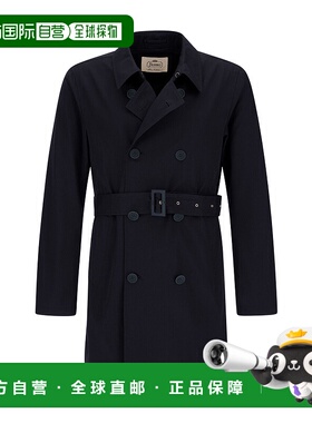 HERNO 男士大衣 IM000364U132389200 SS2025 黑色长袖风衣大衣