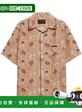 PRADA 男士衬衫 UCS52417OYSOOOF0770 AW2025 花色短袖