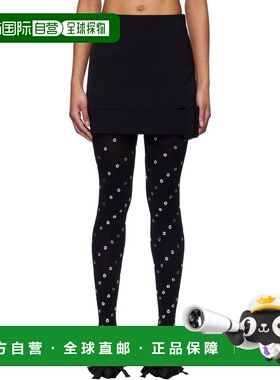 WE11DONE 女士打底裤袜 WDSK025243WBK SS2025 黑色 束带半身裙