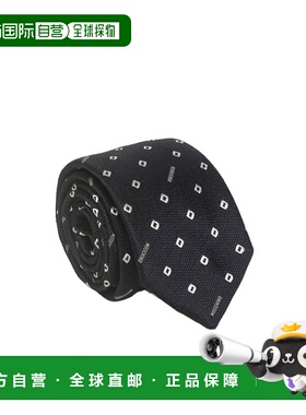 1h可退 MOSCHINO 男士领带 55058M55113 SS2024 黑色 logo标识领