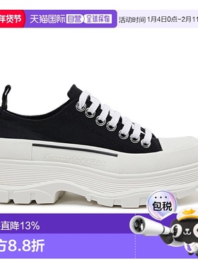 Alexander McQueen 女士帆布系带厚底休闲运动鞋697072 W4AAQ
