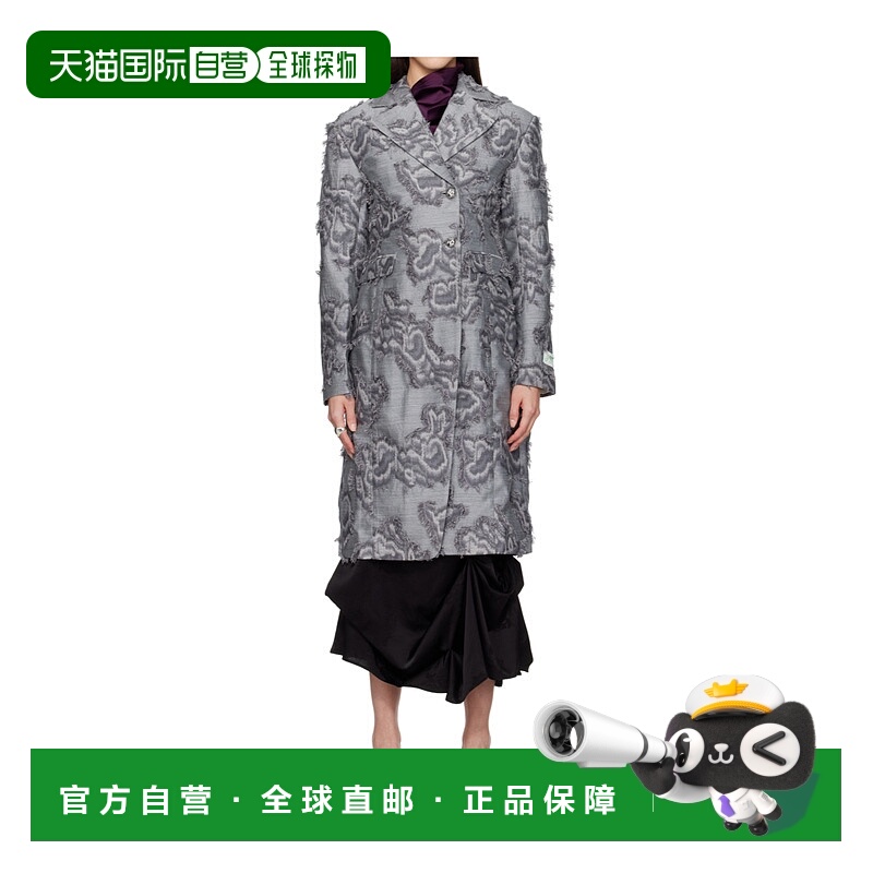 GANNI 女士外套 W0400MOCKINGBIRD AW2025 灰色 羊毛混纺大衣