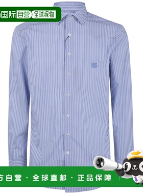 1h可退 潮奢 Etro 艾特罗 男士 標誌刺繡條紋襯衫 MRIB000299TR5A