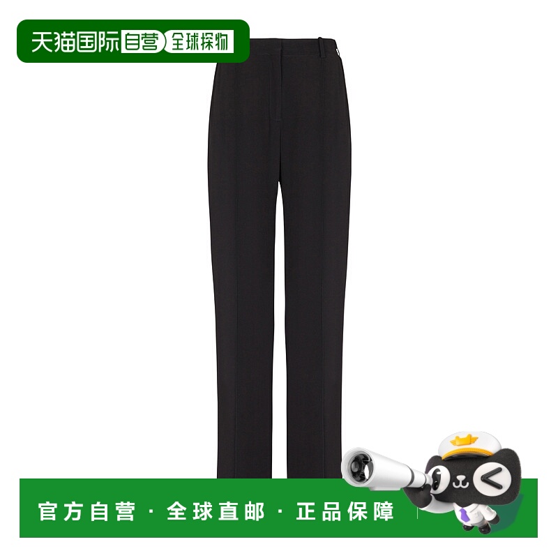 BALMAIN 女士休闲裤 EF0PO160VB000PA SS2025 黑色 腰带环休闲裤