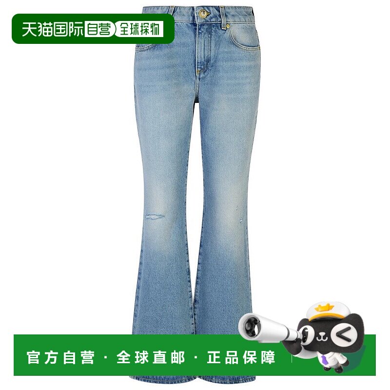 1h可退 潮奢 Balmain 巴尔曼 女士 腰带环喇叭牛仔裤 DF1MJ130DE5