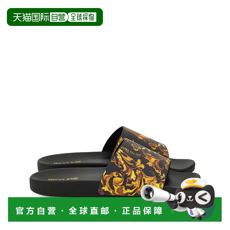 1h可退 VERSACE JEANS 男士拖鞋 79YA3SQ4ZS365G89 AW2025