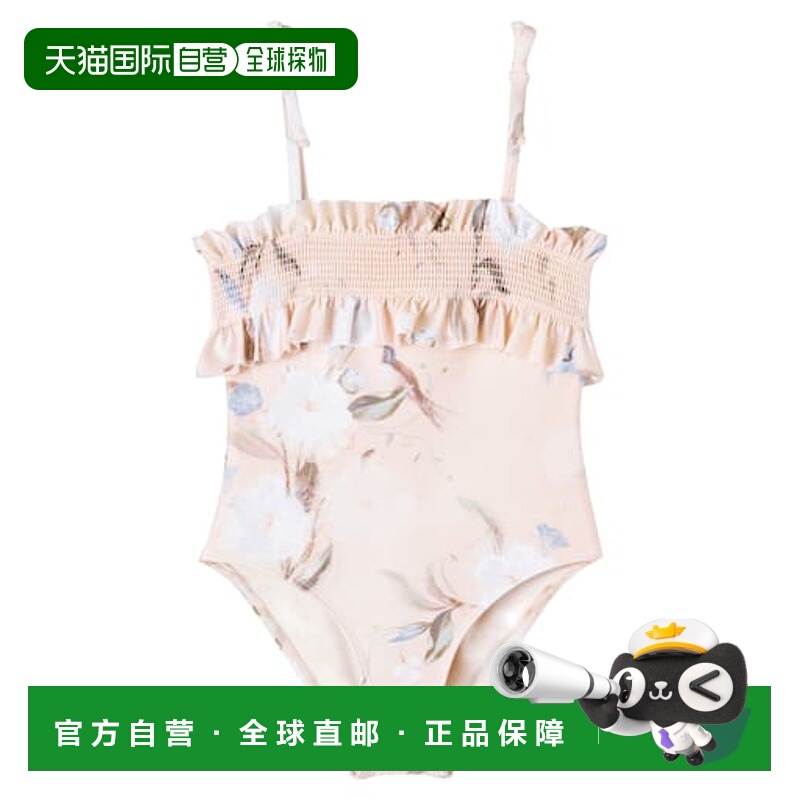 1h可退 潮奢 ZIMMERMANN 女童 Cascadian 花朵抽褶泳衣童装