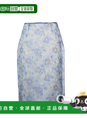 PRADA 女士半身裙 P123J15AEF0013 AW2024 蓝色包臀裙