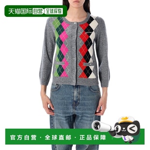 女士针织毛衣 CARDIGAN K25122720921 灰色 ARGYLE AW2025 GANNI