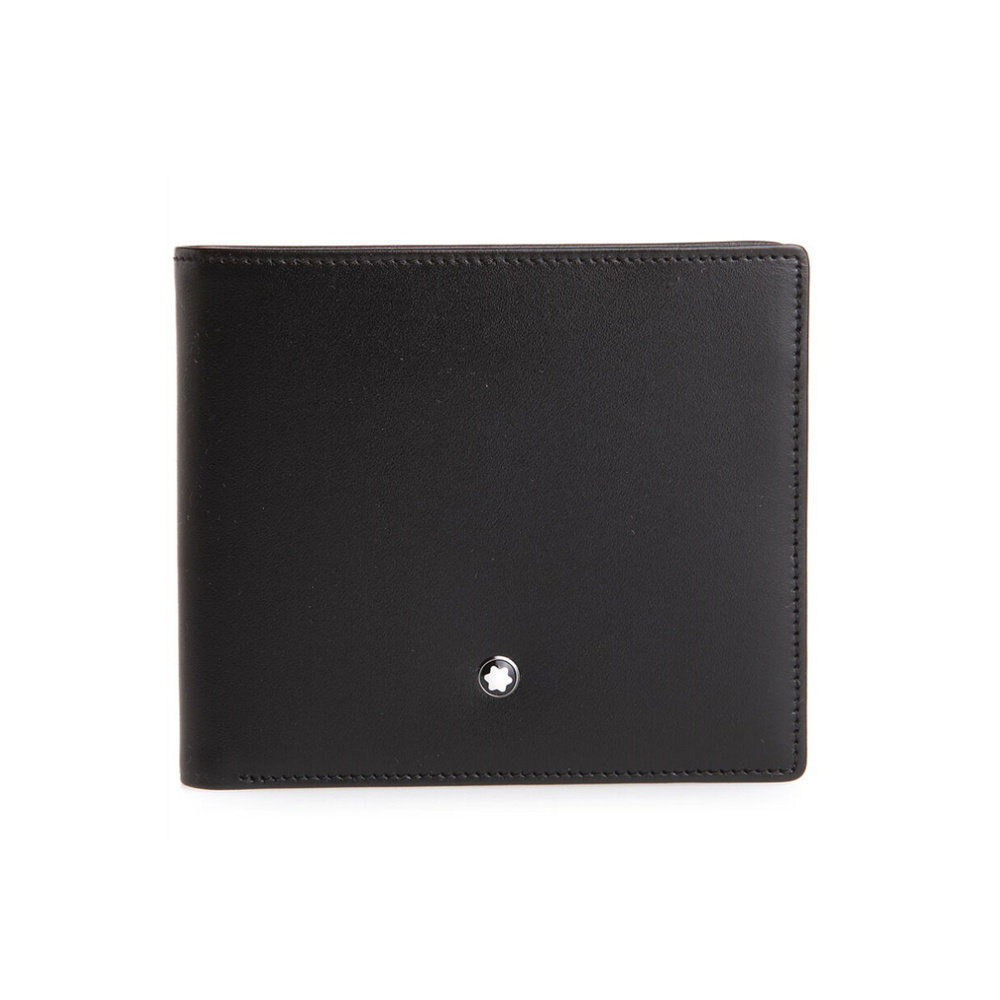 MONTBLANC 男士卡包 7162 SS2025 黑色 万宝龙黑色徽标钱包