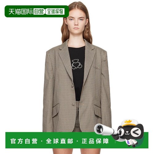 1h可退 潮奢 We11Done 女士 驼色垫肩西装外套 WDJK224063W