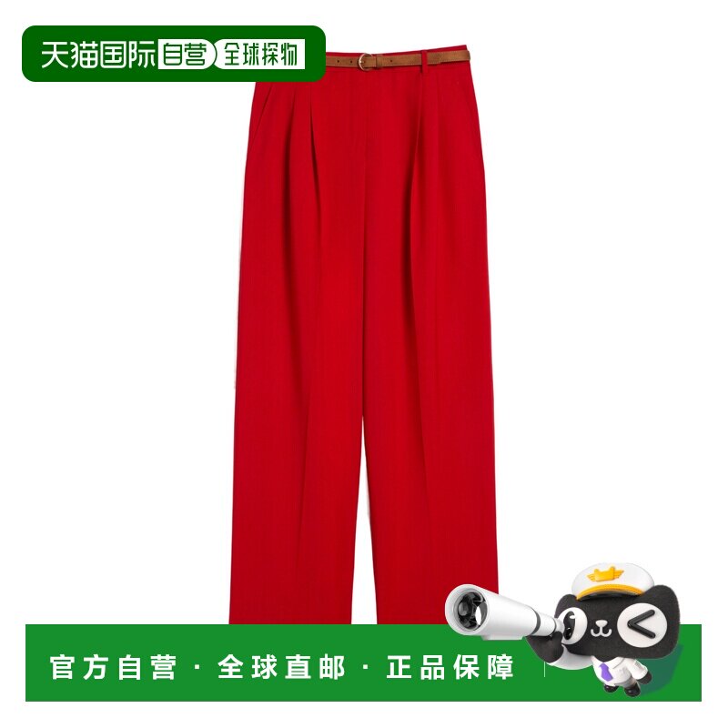1h可退 MAX MARA 女士休闲裤 6131086106009 SS2026 红色 羊毛长 - 天猫国际探物中国香港出品