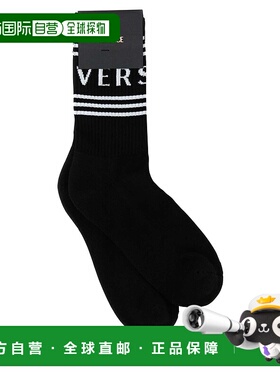 VERSACE 男士袜子 10088351A131072B020 SS2025 黑色中筒袜